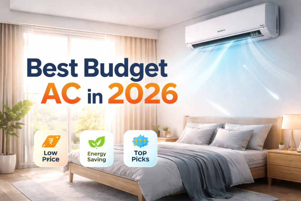 ChatGPT Image Mar 8, 2026, 12_03_00 AM budget ac 2026 guide showing modern split air conditioner cooling a stylish bedroom interior