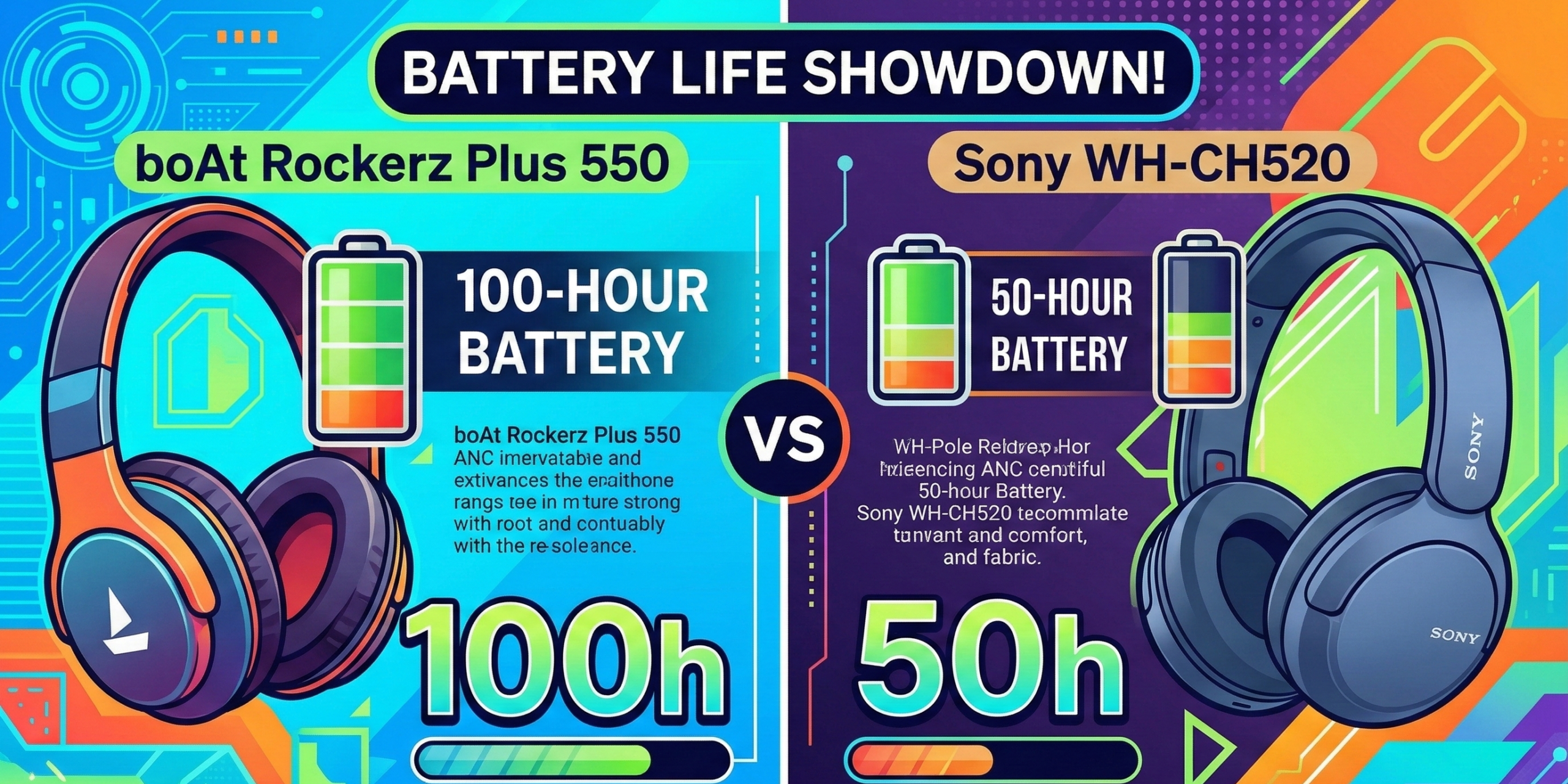 | boAt Rockerz Plus 550 vs Sony WH‑CH520: Complete 2026 Buyer’s Guide boAt Rockerz Plus 550 vs Sony WH‑CH520