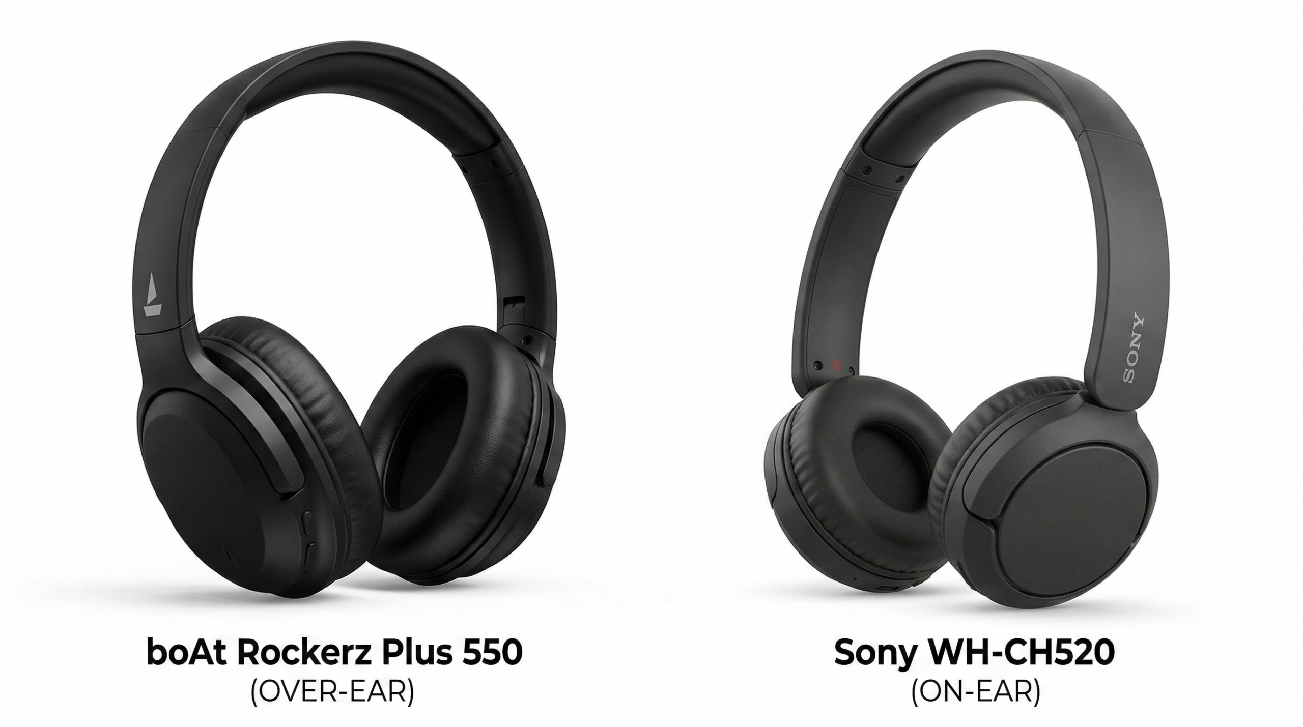 | boAt Rockerz Plus 550 vs Sony WH‑CH520: Complete 2026 Buyer’s Guide boAt Rockerz Plus 550 vs Sony WH‑CH520